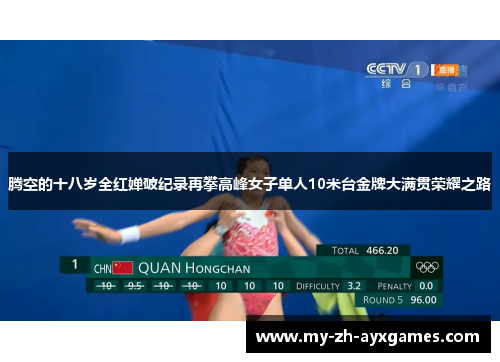 腾空的十八岁全红婵破纪录再攀高峰女子单人10米台金牌大满贯荣耀之路